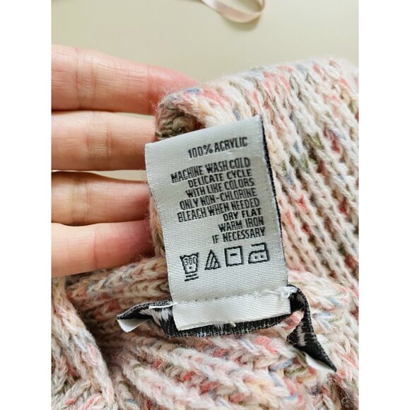 American Rag Cie Womens Size XS V-Neck Twist Back Pullover Sweater Pink Marled - Picture 4 of 7